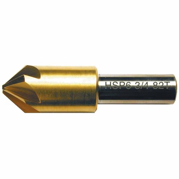 34 82Deg 6Flute TiN Coated Premium M42 Cobalt Countersink, Stm, Mfr#: 121386